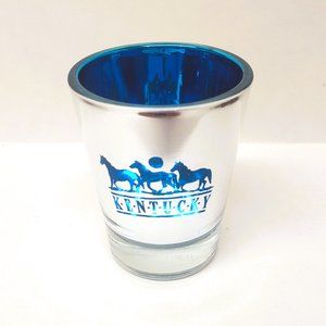 Kentucky Souvenir Shot Glass Mirrored Blue Horses